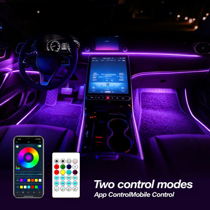 Smart RGB Car Lights with APP Control – 43.3" Acrylic Ambient Kit, Dreamcolor Flow & Universal Fit
