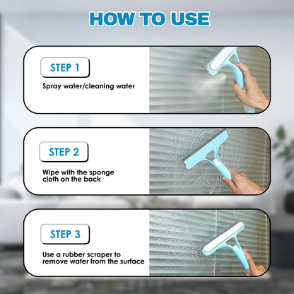 3-in-1 Spray Window Cleaner Tool – Streak-Free Glass Cleaning Made Easy
