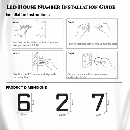 🌍Earth Day Solar Sale🌍 Solar Lighted House Number - Waterproof LED Address Sign