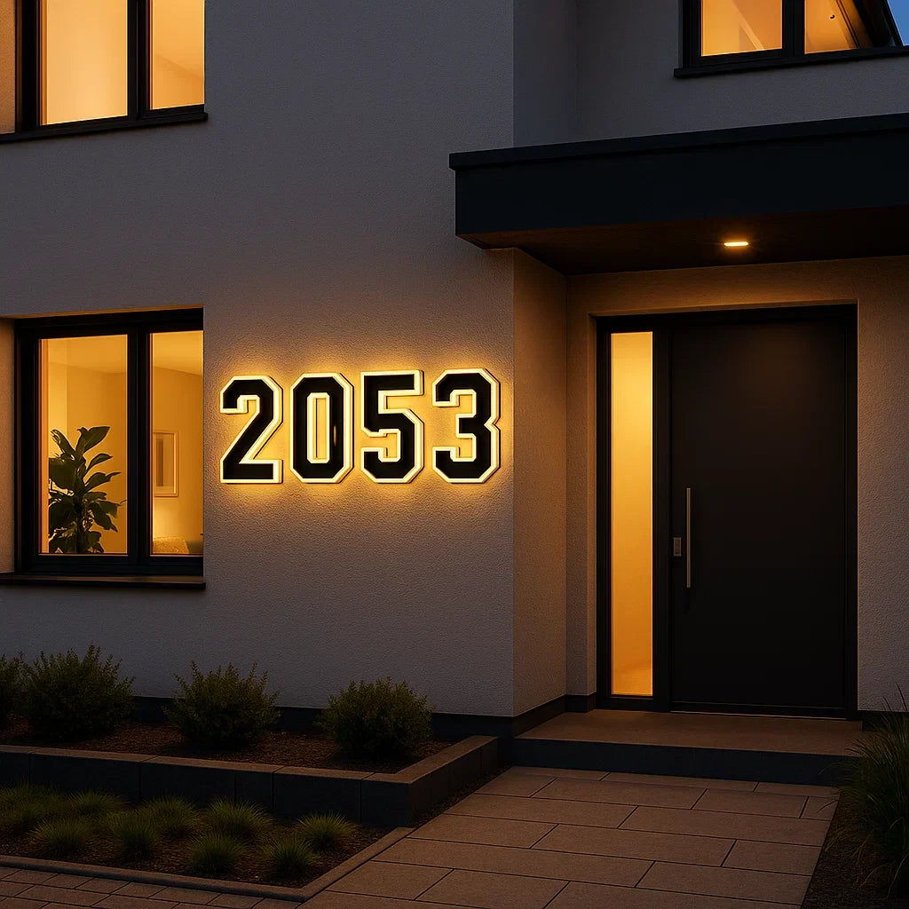 🌍Earth Day Solar Sale🌍 Solar Lighted House Number - Waterproof LED Address Sign